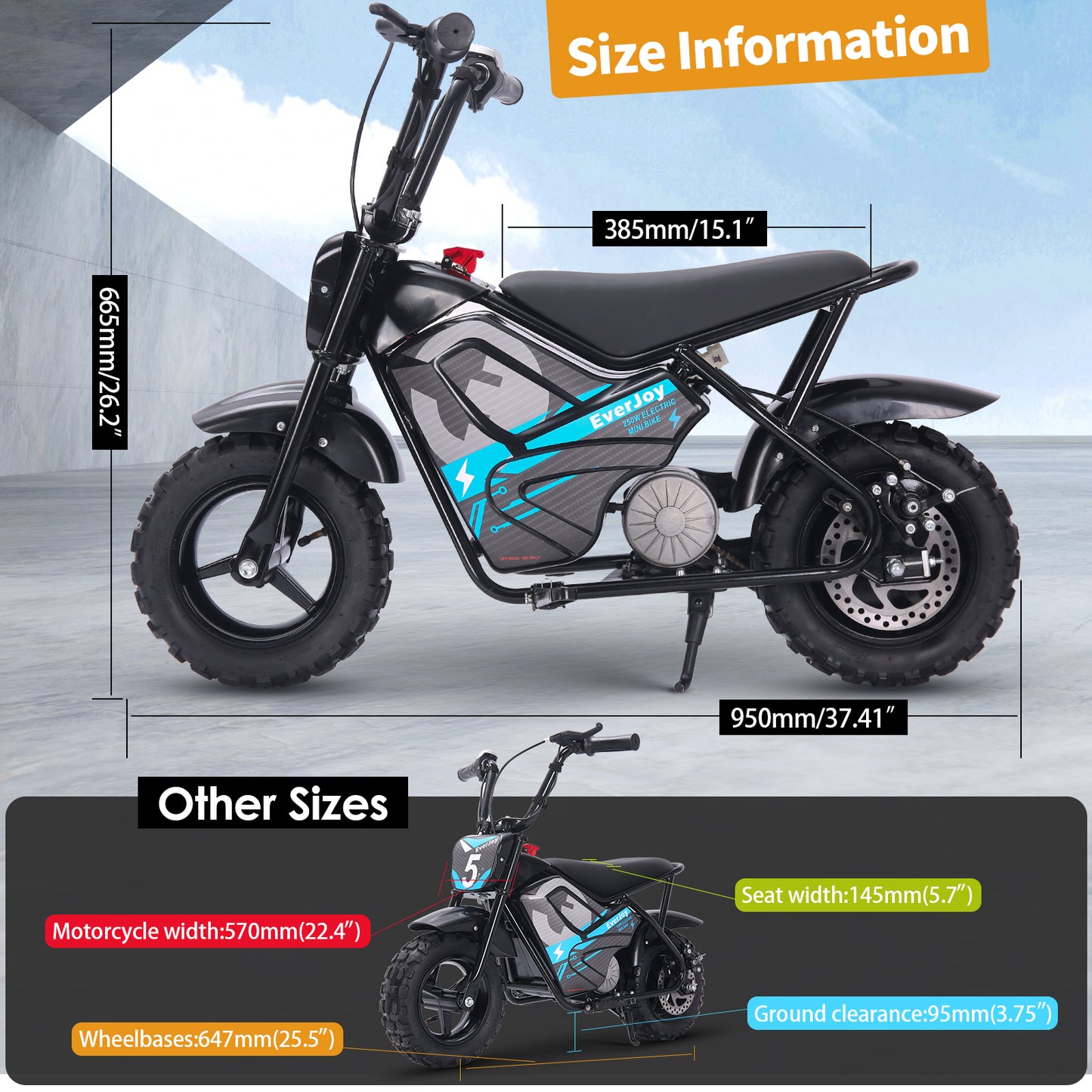 24V Electric Dirt Bike for Kids 250W High Torque Motor, 24V 9AH, 2 Speeds,10/12 MPH, UL 2849 Certificated Electric Kids Mini Bike for Ages 3+