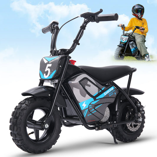 24V Electric Dirt Bike for Kids 250W High Torque Motor, 24V 9AH, 2 Speeds,10/12 MPH, UL 2849 Certificated Electric Kids Mini Bike for Ages 3+