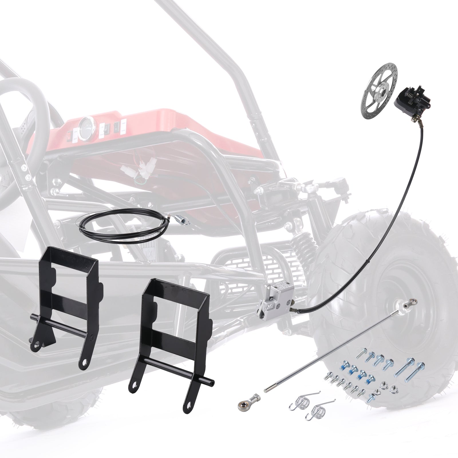 EverJoy Fix - Conjunto de freno para karts, cilindro maestro, disco de freno, kit de acelerador. Construye tu propio kit de karts para motores de 80 cc, 98 cc y 105 cc.