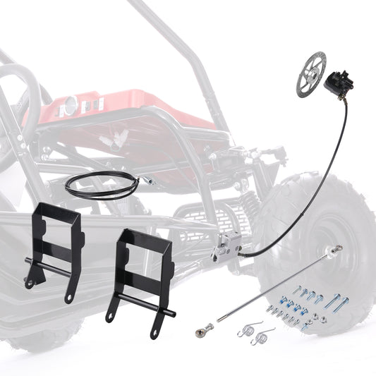 EverJoy Fix Go-Kart Brake Assembly, Master Cylinder, Brake Disc Throttle Kit DIY Build a Go Kart Kit for 80cc 98cc 105cc Engine